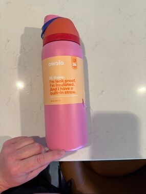 Owala Pink Insulated Water Bottle with Built-In Straw